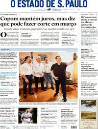 Capa do jornal Estadão 29/01/2026
