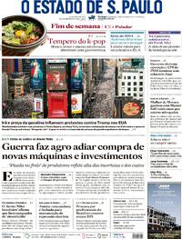 Capa do jornal Estadão 29/03/2026