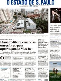 Capa do jornal Estadão 29/04/2026