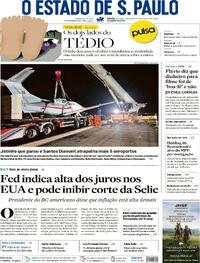 Capa Estadão 29/08/2026