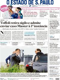 Capa do jornal Estadão 30/01/2026