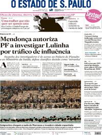 Capa Estadão 31/07/2026