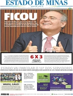 Capa do jornal Estado de Minas 08/12/2016