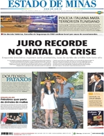 Capa do jornal Estado de Minas 24/12/2016