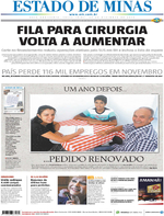 Capa do jornal Estado de Minas 30/12/2016