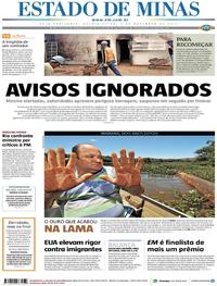 Capa do jornal Estado de Minas 02/11/2017