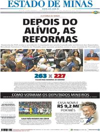 Capa do jornal Estado de Minas 03/08/2017