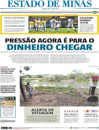 Capa do jornal Estado de Minas 04/08/2017