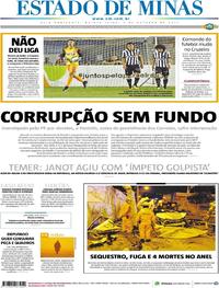 Capa do jornal Estado de Minas 05/10/2017