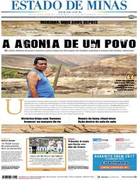 Capa do jornal Estado de Minas 05/11/2017