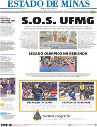Capa do jornal Estado de Minas 06/08/2017