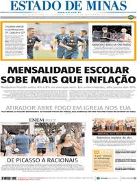 Capa do jornal Estado de Minas 06/11/2017