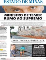 Capa do jornal Estado de Minas 07/02/2017