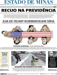 Capa do jornal Estado de Minas 07/04/2017