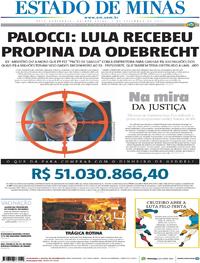 Capa do jornal Estado de Minas 07/09/2017