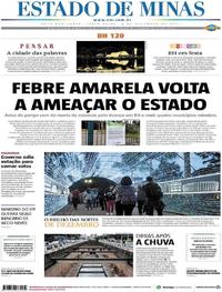 Capa do jornal Estado de Minas 08/12/2017