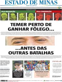 Capa do jornal Estado de Minas 09/06/2017