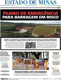 Capa do jornal Estado de Minas 09/11/2017