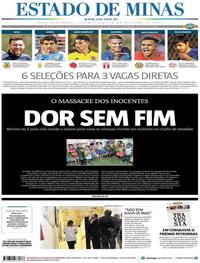 Capa do jornal Estado de Minas 10/10/2017