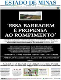 Capa do jornal Estado de Minas 10/11/2017