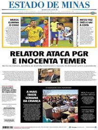 Capa do jornal Estado de Minas 11/10/2017