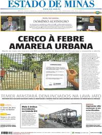 Capa do jornal Estado de Minas 14/02/2017