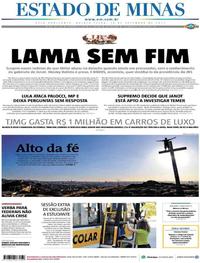 Capa do jornal Estado de Minas 14/09/2017