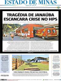 Capa do jornal Estado de Minas 14/10/2017