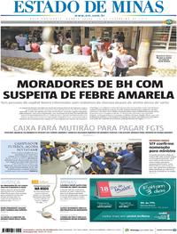 Capa do jornal Estado de Minas 15/02/2017