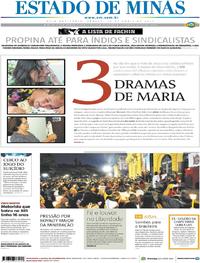 Capa do jornal Estado de Minas 15/04/2017