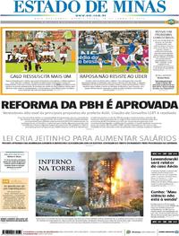 Capa do jornal Estado de Minas 15/06/2017