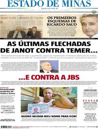 Capa do jornal Estado de Minas 15/09/2017