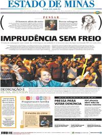 Capa do jornal Estado de Minas 16/06/2017