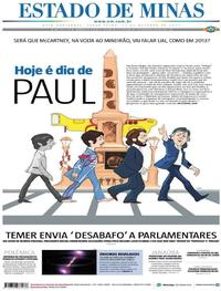 Capa do jornal Estado de Minas 17/10/2017