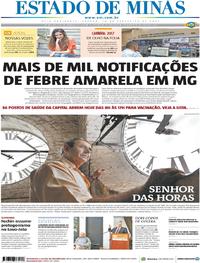 Capa do jornal Estado de Minas 18/02/2017