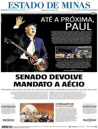 Capa do jornal Estado de Minas 18/10/2017