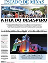 Capa do jornal Estado de Minas 18/11/2017
