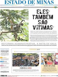 Capa do jornal Estado de Minas 19/02/2017