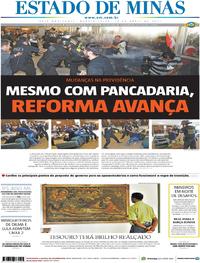 Capa do jornal Estado de Minas 19/04/2017