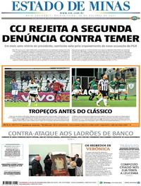 Capa do jornal Estado de Minas 19/10/2017