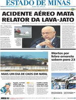 Capa do jornal Estado de Minas 20/01/2017