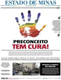 Capa do jornal Estado de Minas 20/09/2017