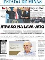 Capa do jornal Estado de Minas 21/01/2017