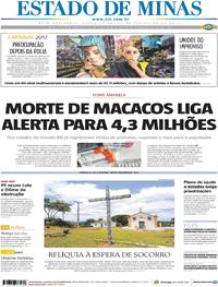 Capa do jornal Estado de Minas 21/02/2017