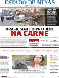 Capa do jornal Estado de Minas 21/03/2017