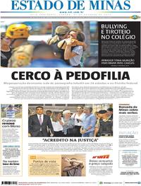 Capa do jornal Estado de Minas 21/10/2017