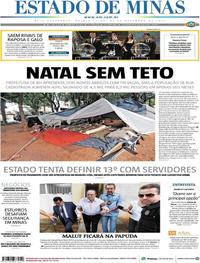 Capa do jornal Estado de Minas 21/12/2017