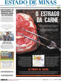 Capa do jornal Estado de Minas 22/03/2017