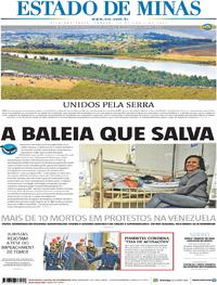 Capa do jornal Estado de Minas 22/04/2017