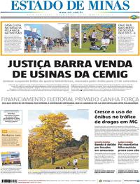 Capa do jornal Estado de Minas 22/08/2017